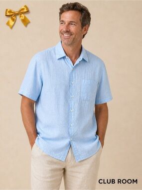 Club Room Luxury Linen Shirt XL Blue